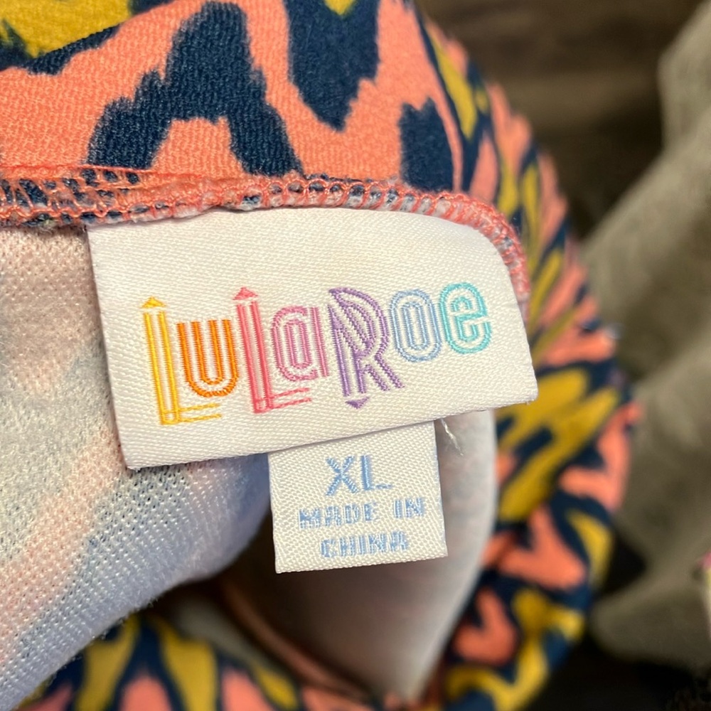 LuLaRoe Zigzag Patterned Skirt - Pink, Green/Yellow, and Blue XL stretch - Picture 4 of 4